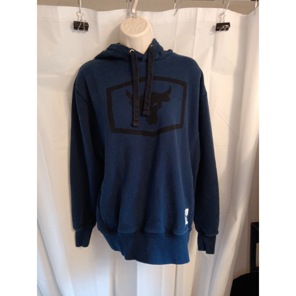 Men's Under Armour Project Rock Hoodie Blood Sweat Respect Size Med Blue